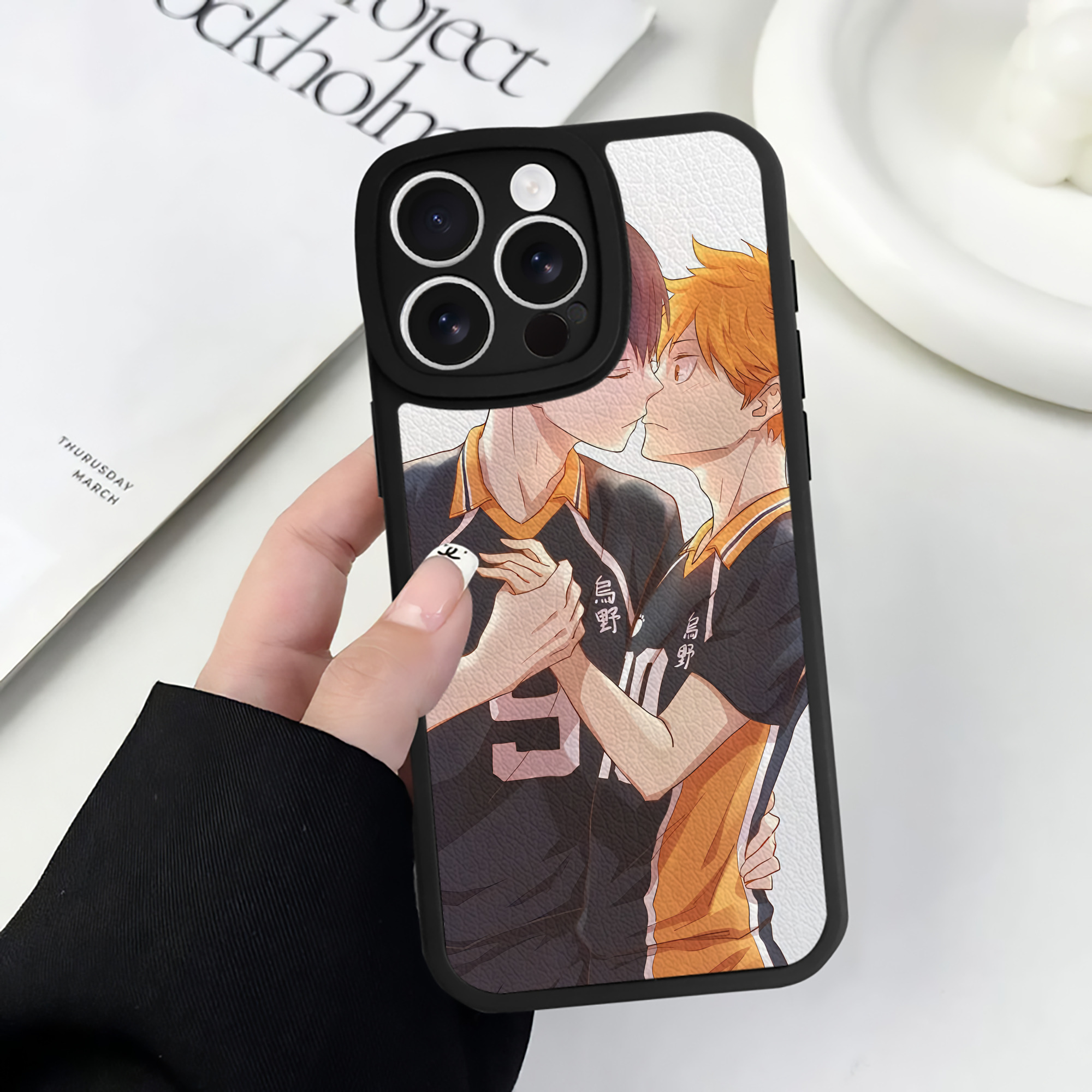 （画像用） ハイキュー!! Haikyu!! 【iPhone 16シリーズ対応】シリコンスマホケース（レザー調） 材質：シリコン